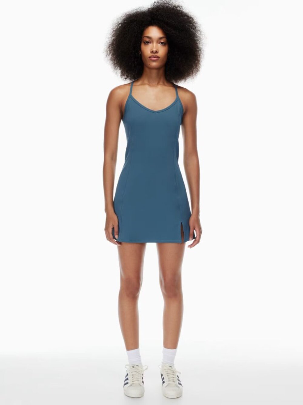 Aritzia TNA TnAction Slick Court Teal Blue Racerback Mini Tennis Dress, Size 2XS - Picture 12 of 16